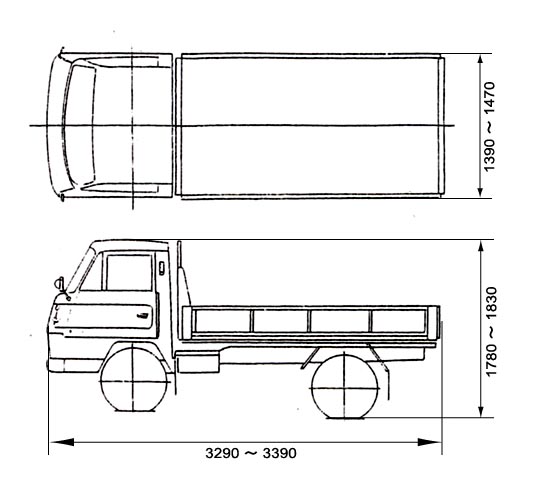 軽トラック車輌寸法図 高所作業車のエキスパートレンタル 株式会社スカイワーク京都