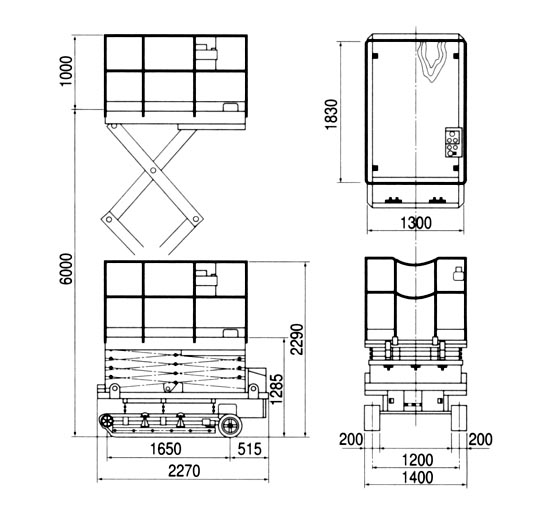 □RV-060車輌寸法図 高所作業車のエキスパートレンタル 株式会社